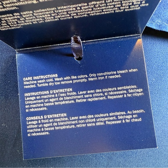 Ralph Lauren POLO NAVY RL Organic Cotton Sateen Flat Sheet KING NWT $200 - Picture 9 of 12